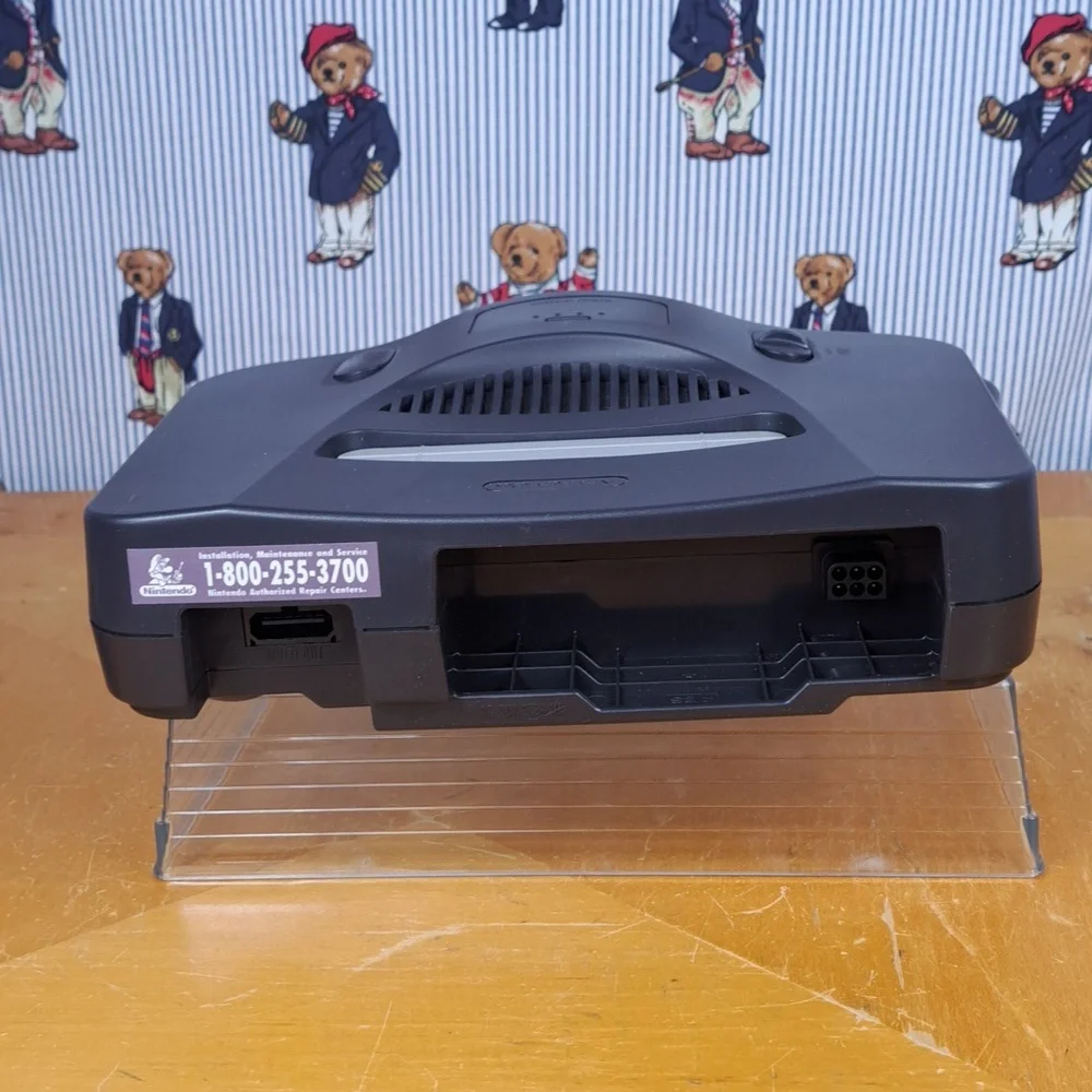 Vintage 1996 Nintendo 64 Black shell console Shark Pad Pro 64 controller tested